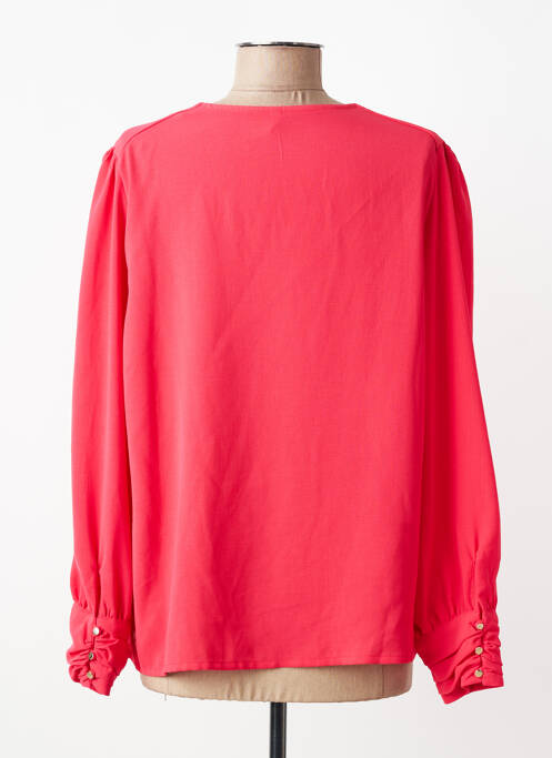 Blouse poignets boutonnés avec fente manches longues rouge I.CODE (By IKKS) femme