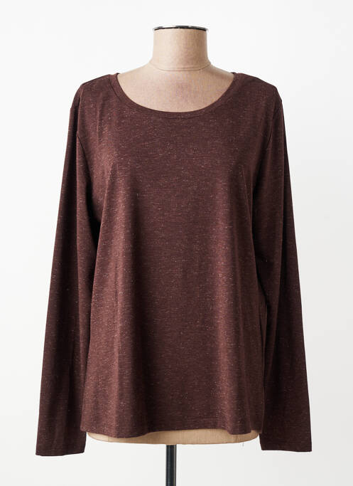 T-shirt manches longues manches longues marron ICHI femme