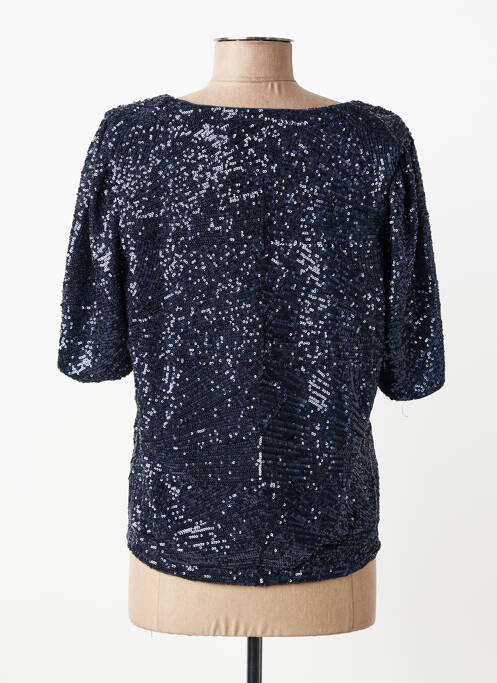 Top stretch manches courtes bleu ICHI femme