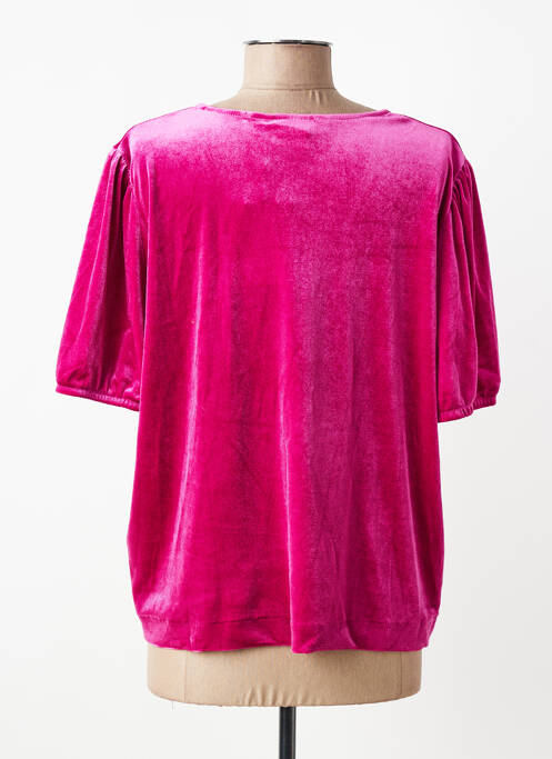 Top stretch manches courtes rose ICHI femme