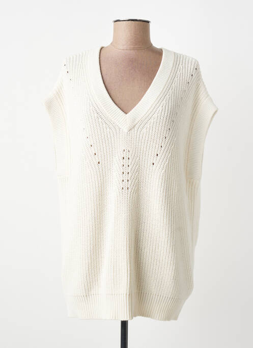 Pull col v manches courtes blanc WHITE STUFF femme