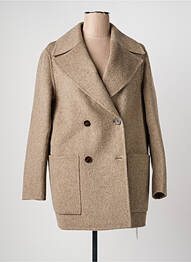 Manteau long coupe cintrée sans capuche marron STUDIO NORDIIC femme