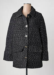 Manteau long coupe cintrée sans capuche noir ARTLOVE femme