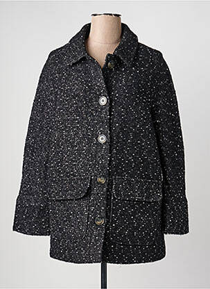 Manteau long coupe cintrée sans capuche noir ARTLOVE femme