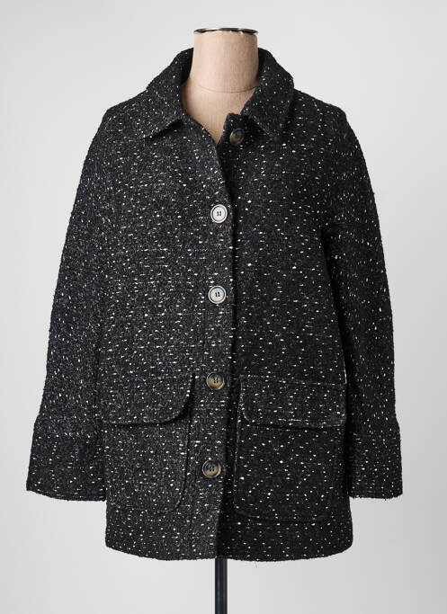 Manteau long coupe cintrée sans capuche noir ARTLOVE femme