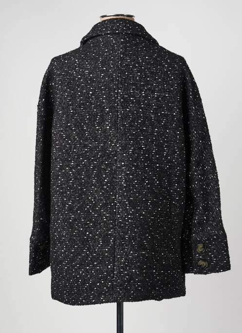 Manteau long coupe cintrée sans capuche noir ARTLOVE femme