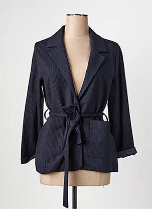 Veste casual col tailleur bleu LA FEE MARABOUTEE femme