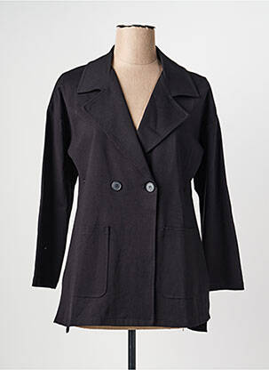 Veste casual col tailleur noir O'MER femme