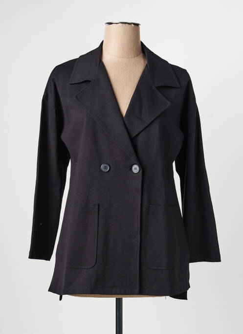 Veste casual col tailleur noir O'MER femme