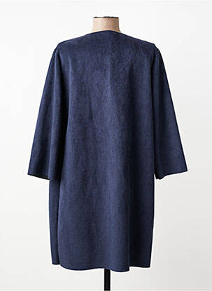 Veste casual tissage suedine bleu LA FEE MARABOUTEE femme