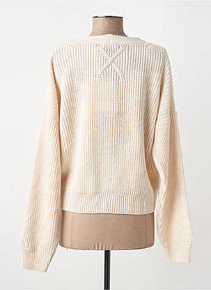 Gilet manches longues coupe cintrée beige LA FEE MARABOUTEE femme