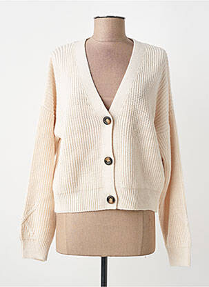 Gilet manches longues coupe cintrée beige LA FEE MARABOUTEE femme