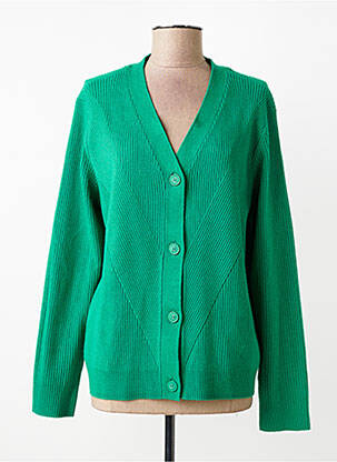 Gilet manches longues coupe cintrée vert CECIL femme