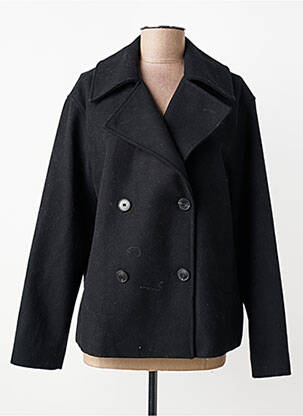 Manteau court fermeture boutonnée sur le devant sans capuche noir SELECTED femme