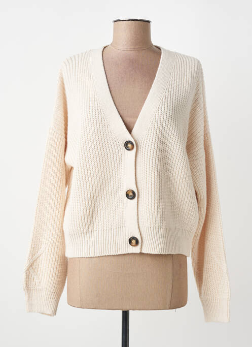 Gilet manches longues coupe cintrée beige LA FEE MARABOUTEE femme