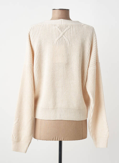 Gilet manches longues coupe cintrée beige LA FEE MARABOUTEE femme