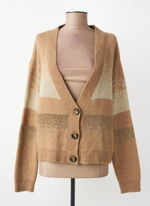 Gilet manches longues coupe cintrée marron PAKO LITTO femme