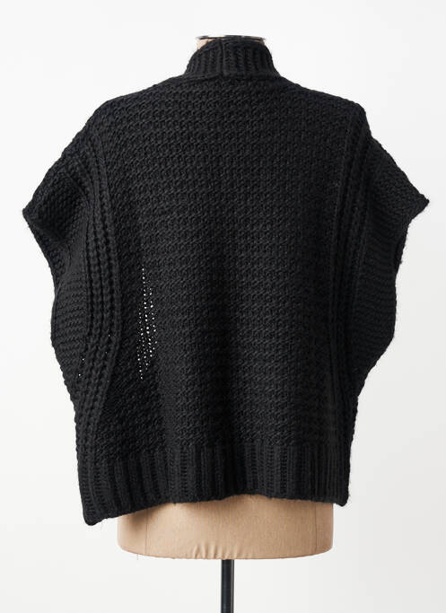 Gilet manches courtes maille tricot noir PAKO LITTO femme