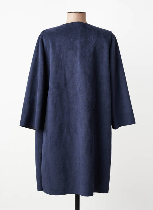 Veste casual tissage suedine bleu LA FEE MARABOUTEE femme