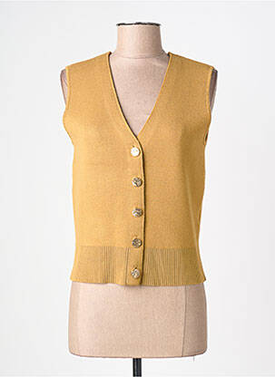 Gilet sans manche coupe droite jaune VILA femme