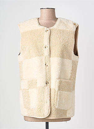 Veste casual col rond beige ICHI femme