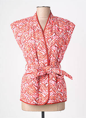 Veste casual coupe cintrée rouge ICHI femme