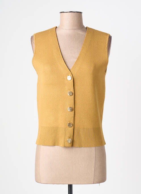 Gilet sans manche fermeture boutonnée sur le devant jaune VILA femme