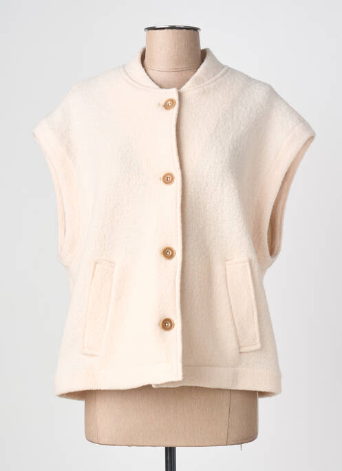 Veste casual col rond beige SACRÉCOEUR femme