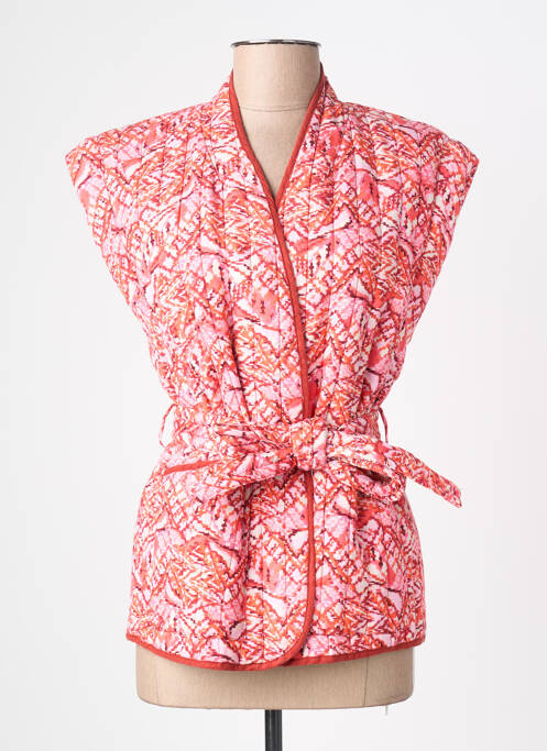 Veste casual coupe cintrée rouge ICHI femme