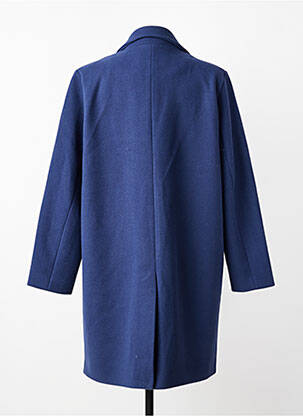 Manteau long coupe droite sans capuche bleu ICHI femme