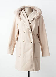 Manteau long a capuche a capuche beige LAURA JO femme