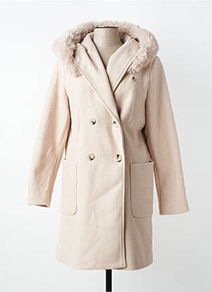Manteau long a capuche a capuche beige LAURA JO femme