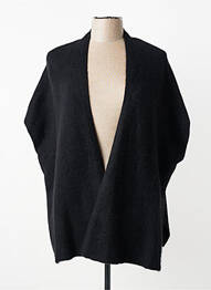 Gilet manches courtes maille tricot noir ORFEO femme