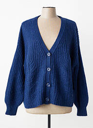 Gilet manches longues coupe cintrée bleu ORFEO femme