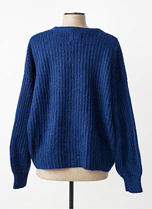 Gilet manches longues coupe cintrée bleu ORFEO femme