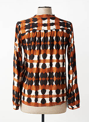 Blouse imprimé fantaisie manches longues marron LA FEE MARABOUTEE femme