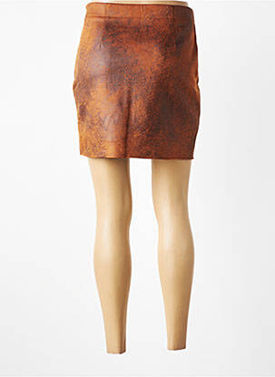 Jupe courte fermeture zip latéral marron VILA femme