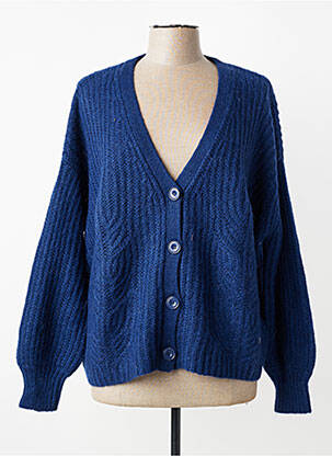 Gilet manches longues coupe cintrée bleu ORFEO femme