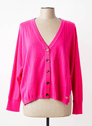 Gilet manches longues fermeture boutonnée sur le devant rose ORFEO femme