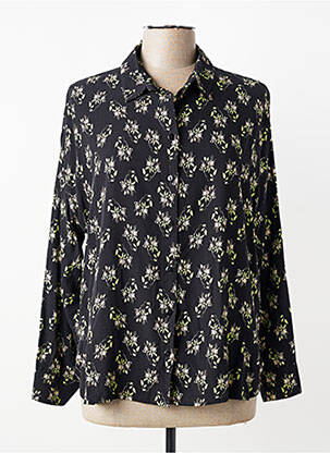 Chemisier imprimé fantaisie manches longues noir SIGNE NATURE femme
