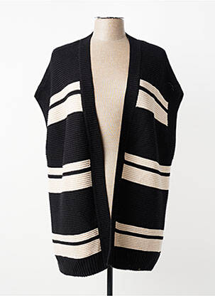 Gilet manches courtes maille tricot noir CECIL femme