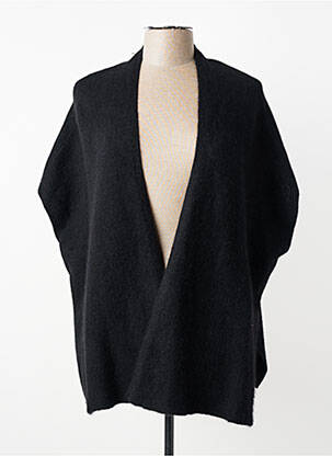 Gilet manches courtes maille tricot noir ORFEO femme