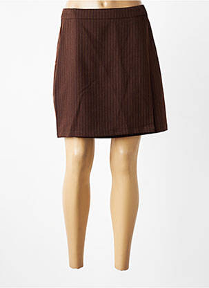Jupe courte coupe droite marron VILA femme
