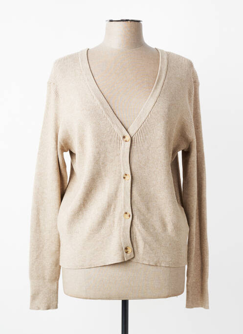 Gilet manches longues coupe cintrée beige VILA femme