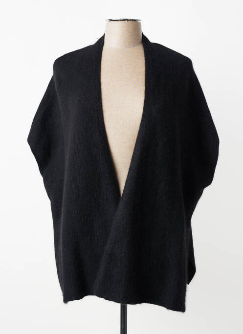 Gilet manches courtes maille tricot noir ORFEO femme