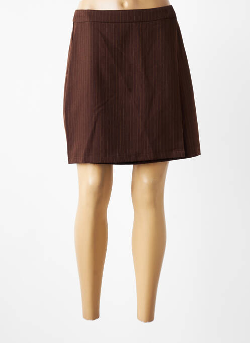 Jupe courte coupe droite marron VILA femme