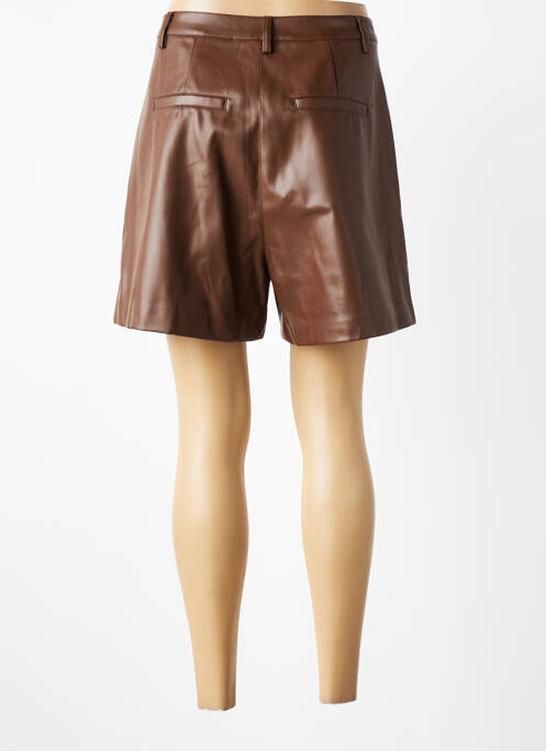 Short tissage simili-cuir taille normale marron ARTLOVE femme