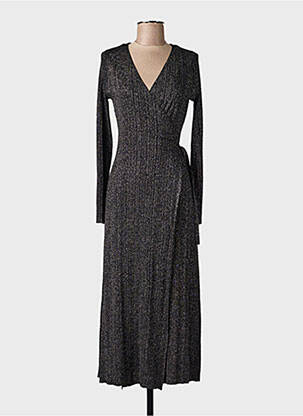 Robe longue manches longues manches longues argent GRACE & MILA femme