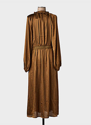 Robe longue manches longues manches longues marron AN' GE femme