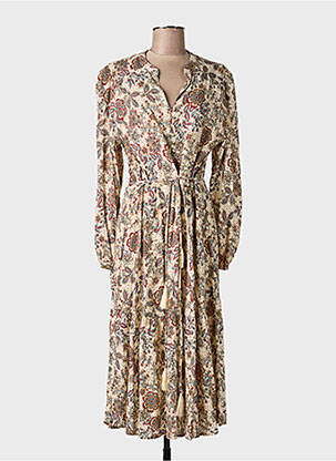 Robe longue manches longues manches longues beige MKT STUDIO femme